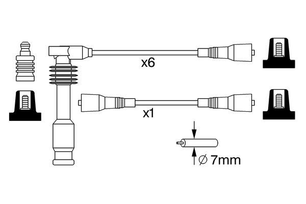 Комплект проводов зажигания - 0 986 357 276 BOSCH