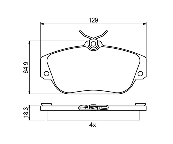 Brake Pad Set, disc brake - 0 986 424 016 BOSCH