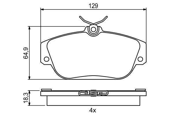 Brake Pad Set, disc brake - 0 986 424 016 BOSCH