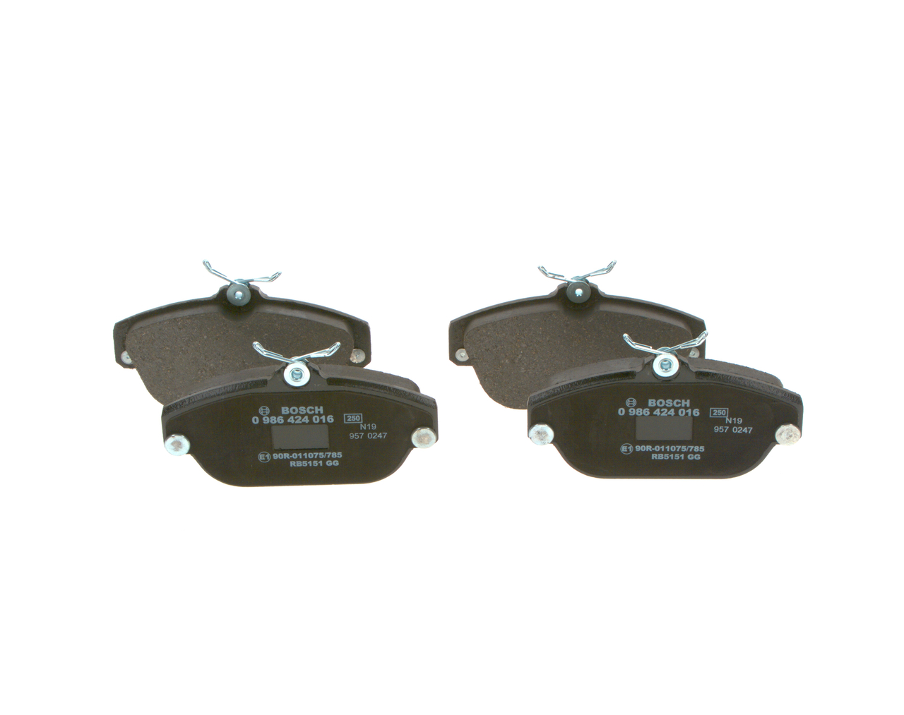 Brake Pad Set, disc brake - 0 986 424 016 BOSCH