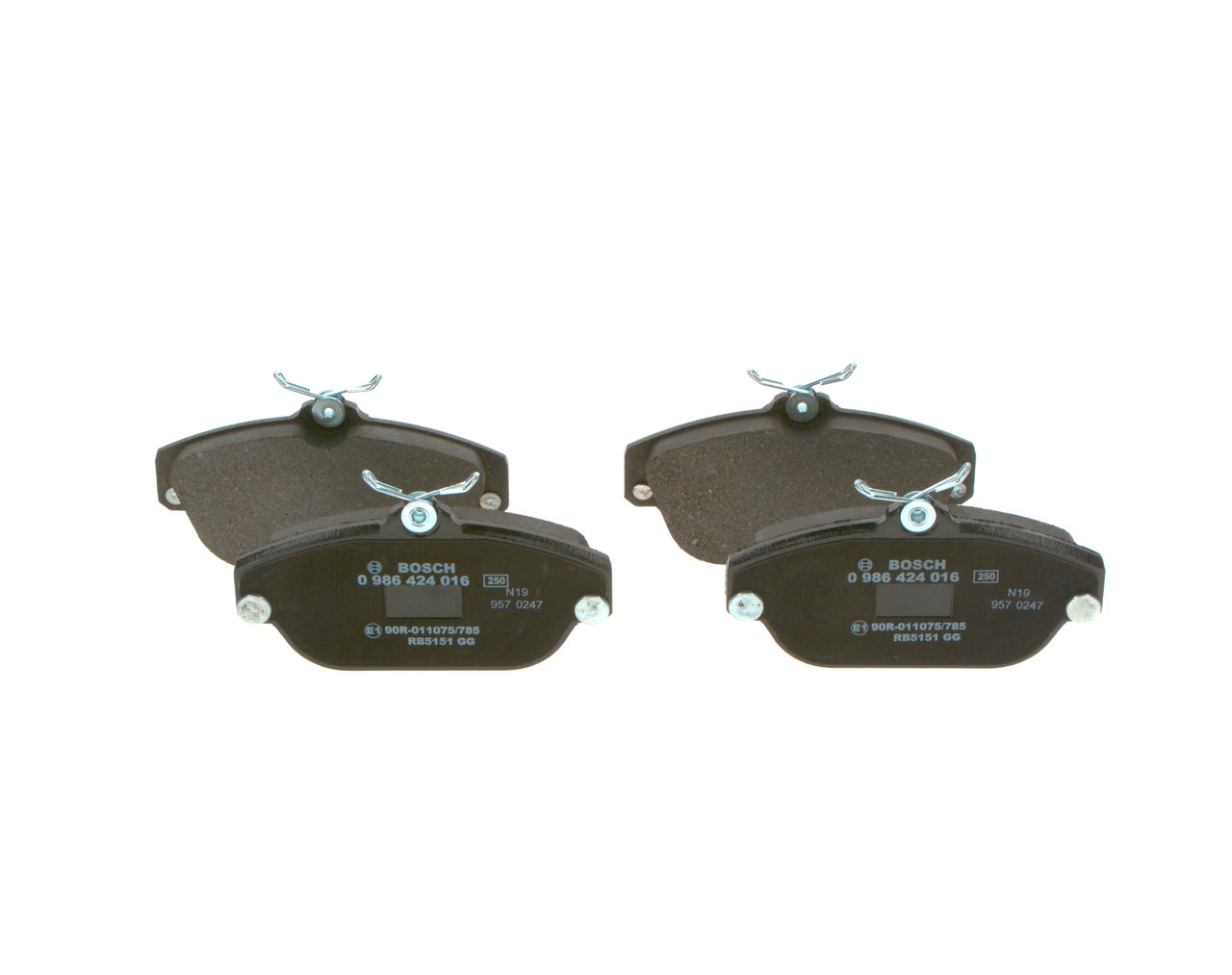 Brake Pad Set, disc brake - 0 986 424 016 BOSCH