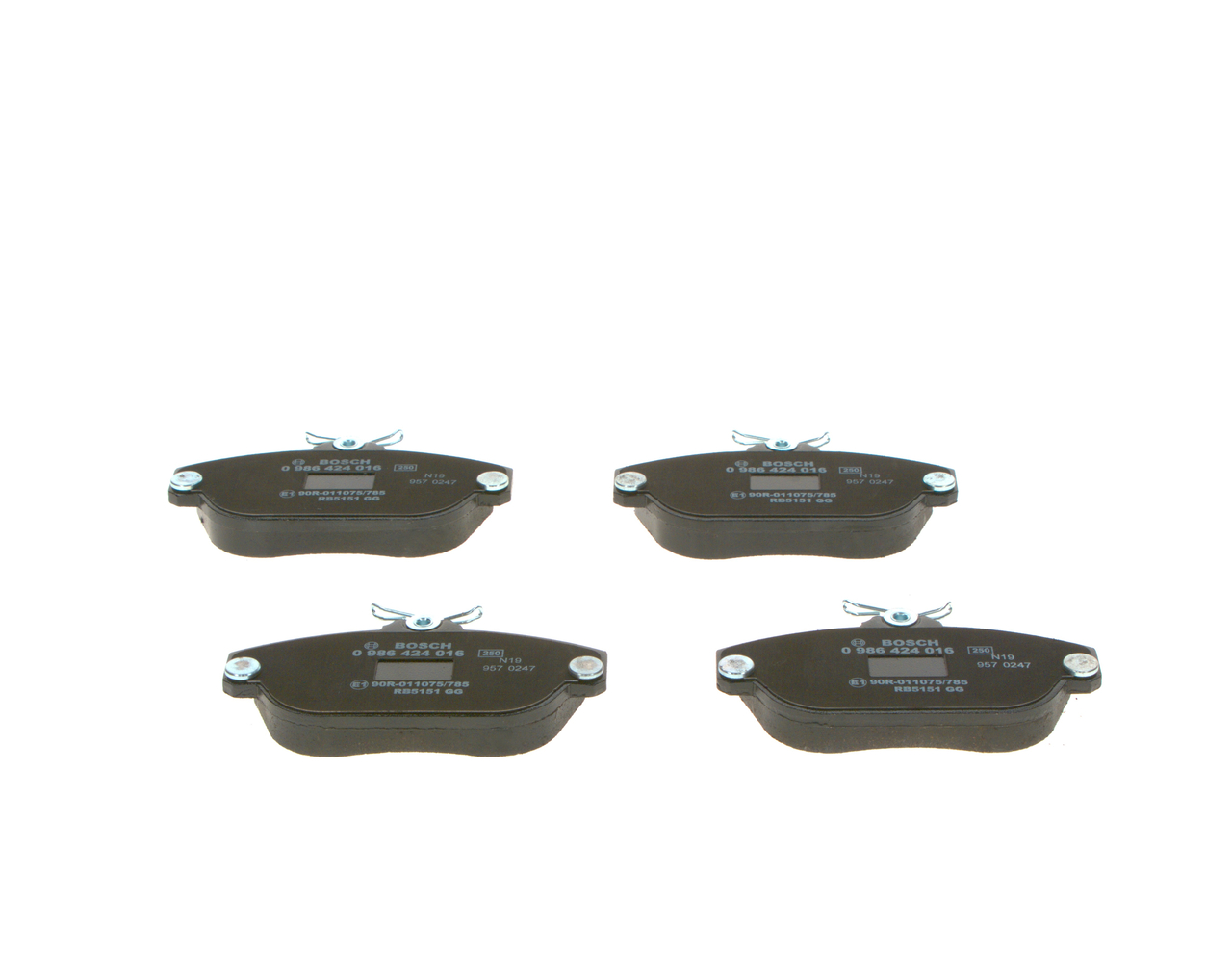 Brake Pad Set, disc brake - 0 986 424 016 BOSCH