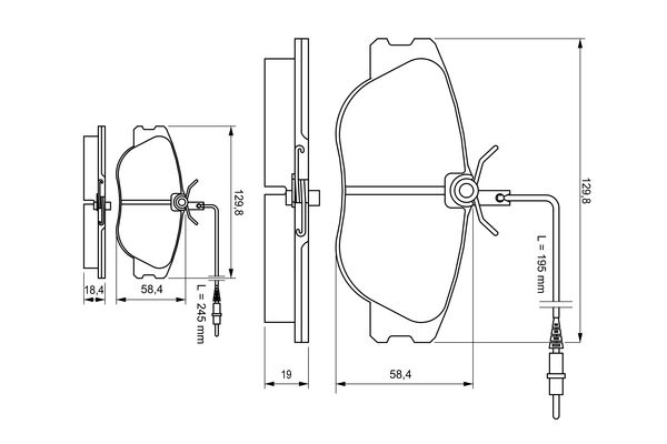 Brake Pad Set, disc brake - 0 986 424 033 BOSCH
