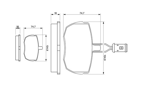 Brake Pad Set, disc brake - 0 986 424 044 BOSCH
