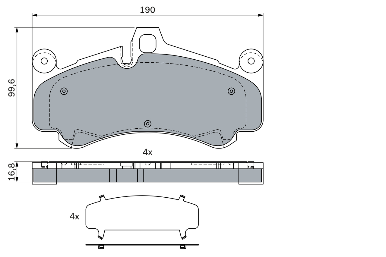 Brake Pad Set, disc brake - 0 986 424 067 BOSCH