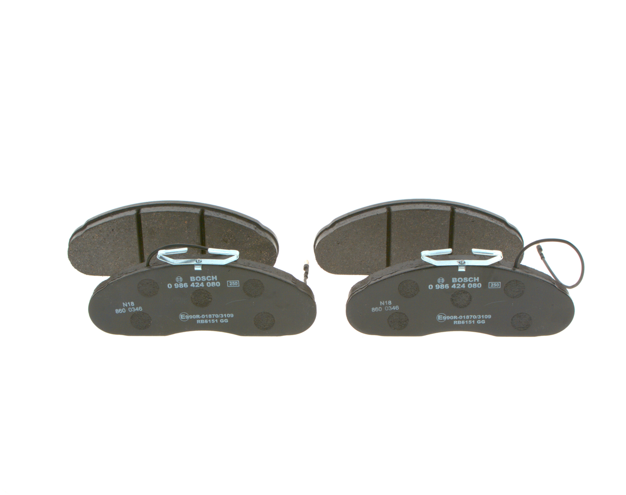 Комплект тормозных колодок, дисковый тормоз - 0 986 424 080 BOSCH