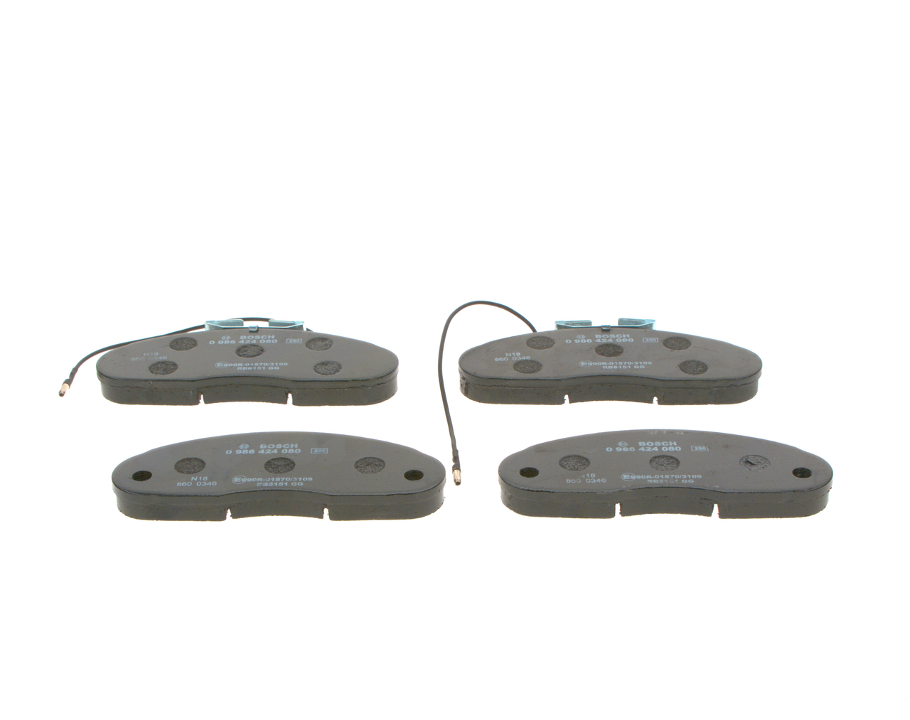 Комплект тормозных колодок, дисковый тормоз - 0 986 424 080 BOSCH