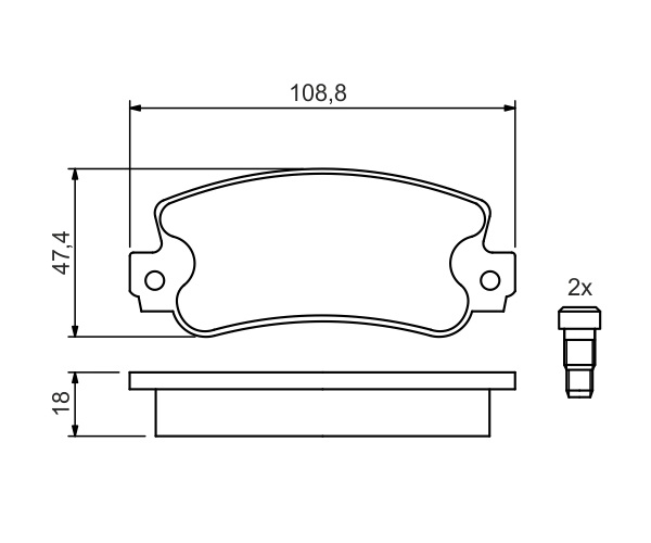 Brake Pad Set, disc brake - 0 986 424 098 BOSCH