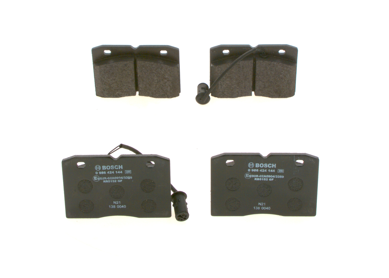 Комплект тормозных колодок, дисковый тормоз - 0 986 424 144 BOSCH