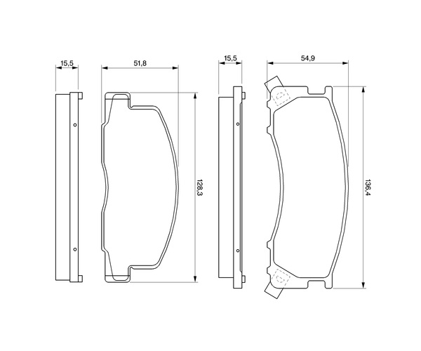 Brake Pad Set, disc brake - 0 986 424 183 BOSCH