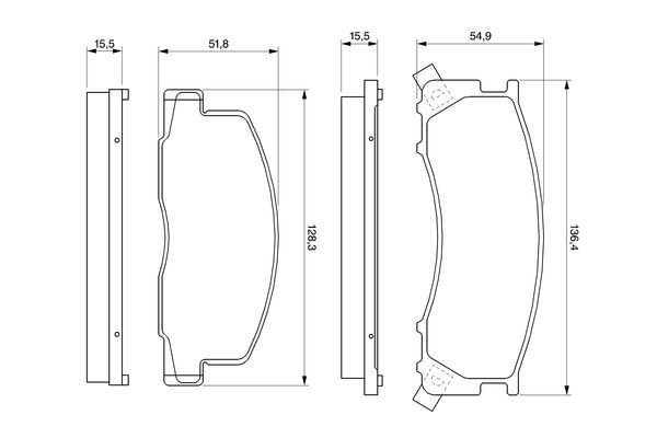Brake Pad Set, disc brake - 0 986 424 183 BOSCH