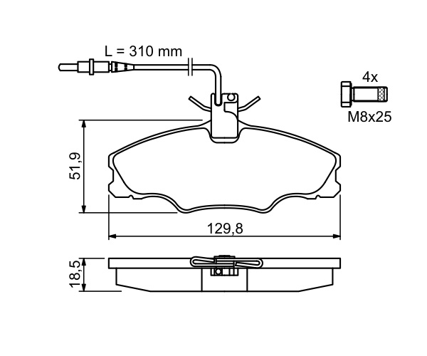 Brake Pad Set, disc brake - 0 986 424 227 BOSCH
