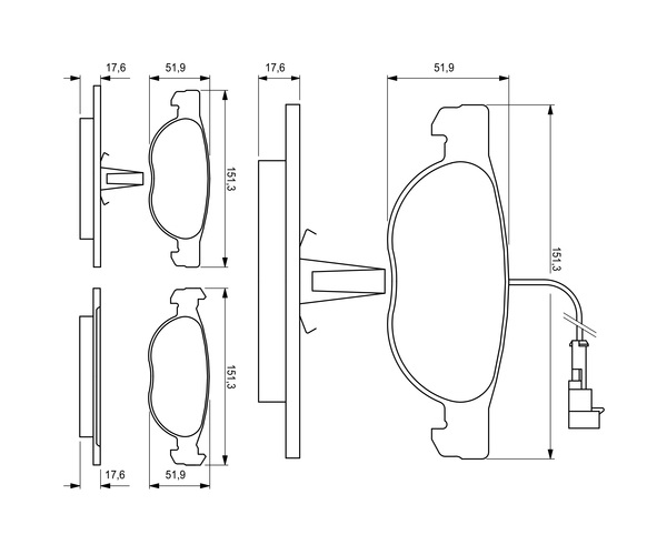 Brake Pad Set, disc brake - 0 986 424 246 BOSCH
