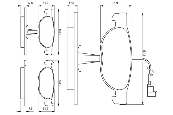 Brake Pad Set, disc brake - 0 986 424 246 BOSCH