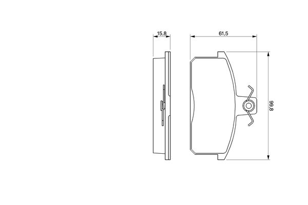 Bremsbelagsatz, Scheibenbremse - 0 986 424 274 BOSCH