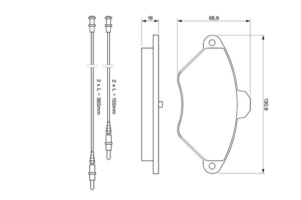 Brake Pad Set, disc brake - 0 986 424 278 BOSCH