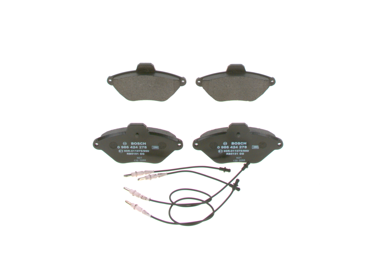 Brake Pad Set, disc brake - 0 986 424 278 BOSCH