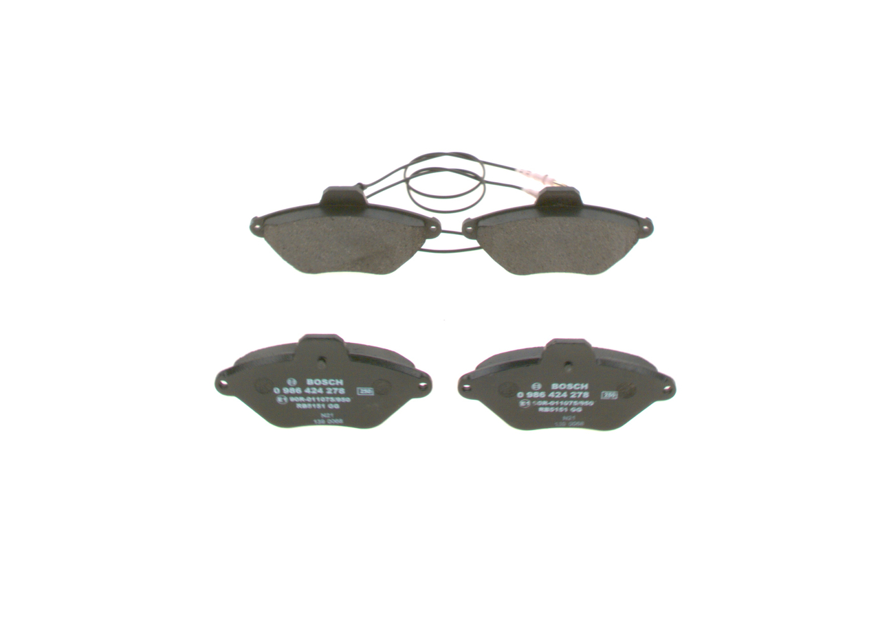 Brake Pad Set, disc brake - 0 986 424 278 BOSCH