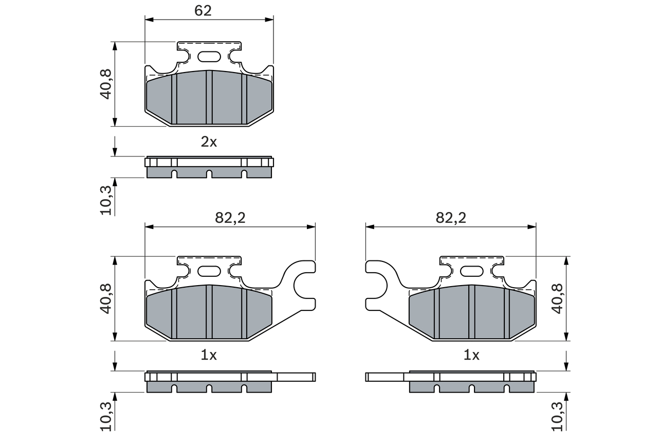 Brake Pad Set, disc brake - 0 986 424 293 BOSCH