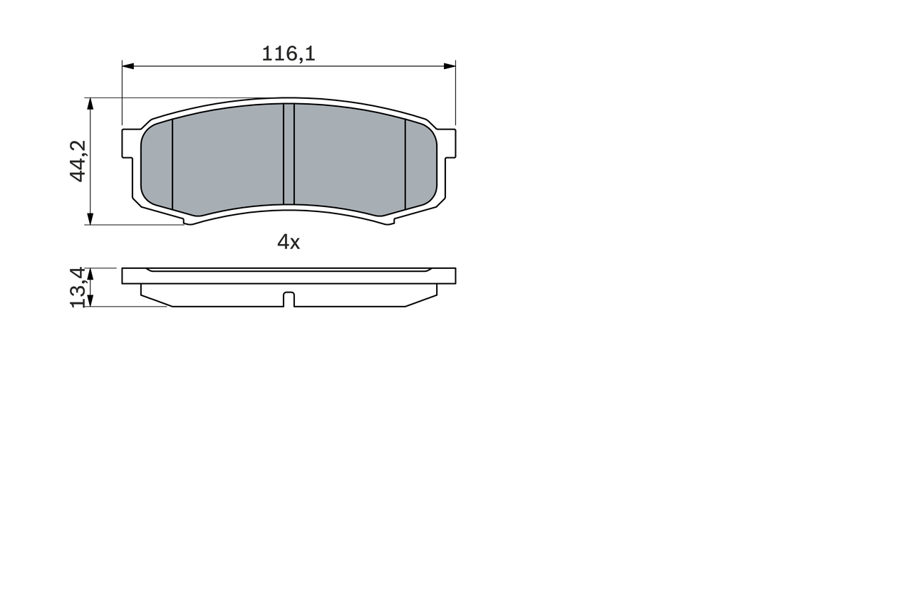 Brake Pad Set, disc brake - 0 986 424 313 BOSCH