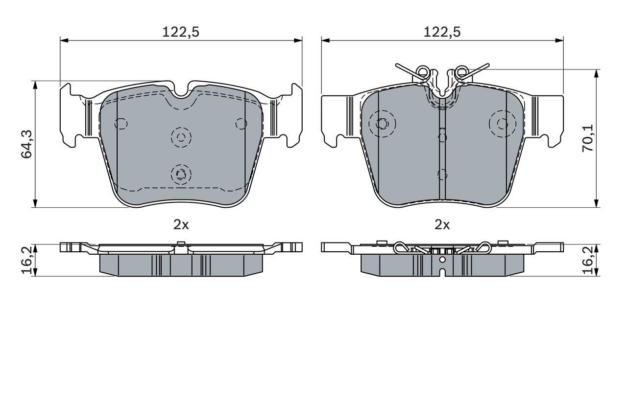 Brake Pad Set, disc brake - 0 986 424 334 BOSCH