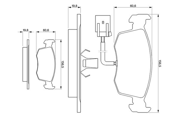 Brake Pad Set, disc brake - 0 986 424 352 BOSCH