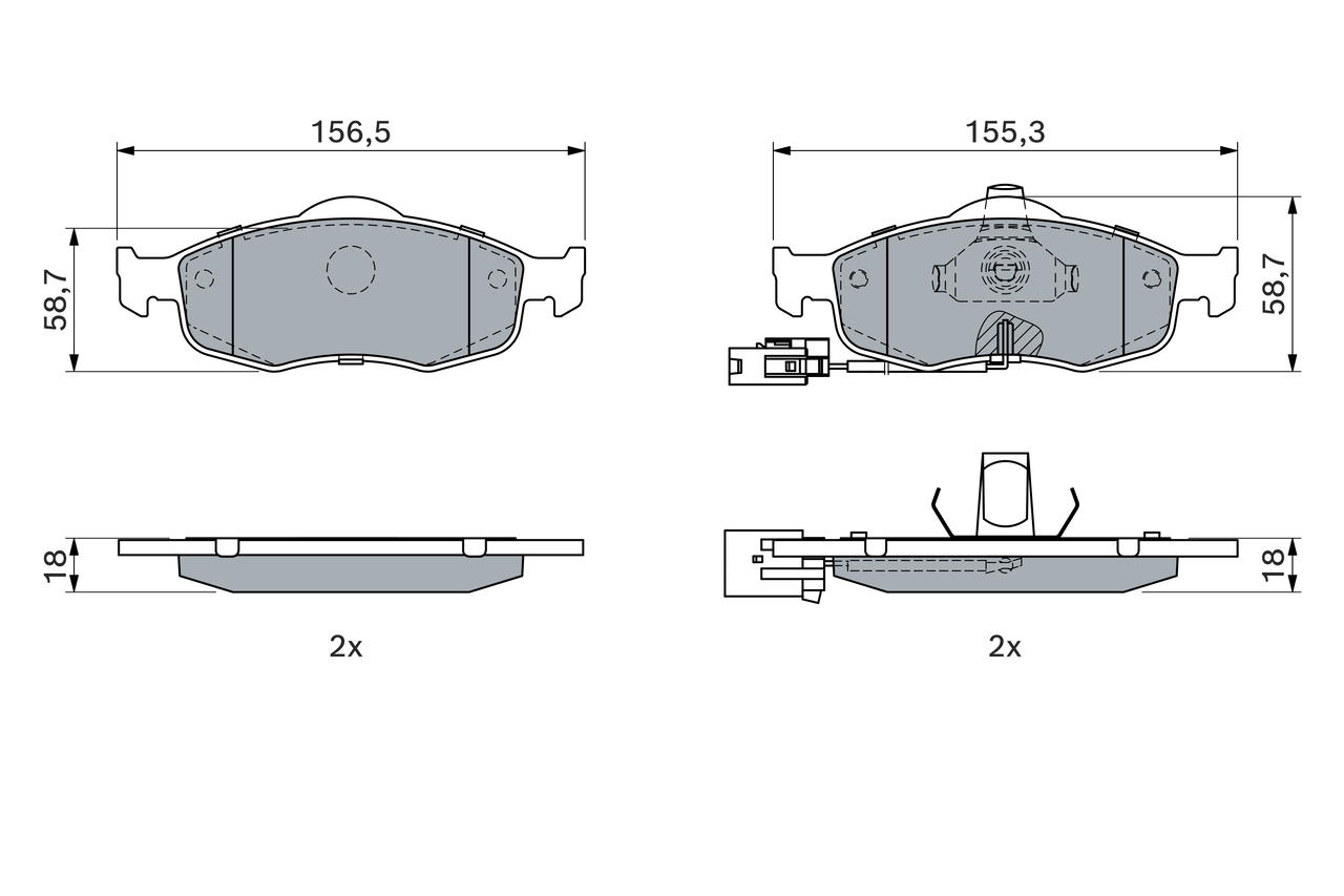 Brake Pad Set, disc brake - 0 986 424 359 BOSCH