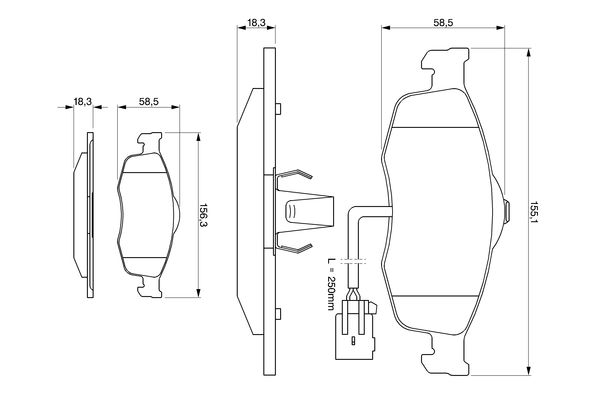 Brake Pad Set, disc brake - 0 986 424 359 BOSCH