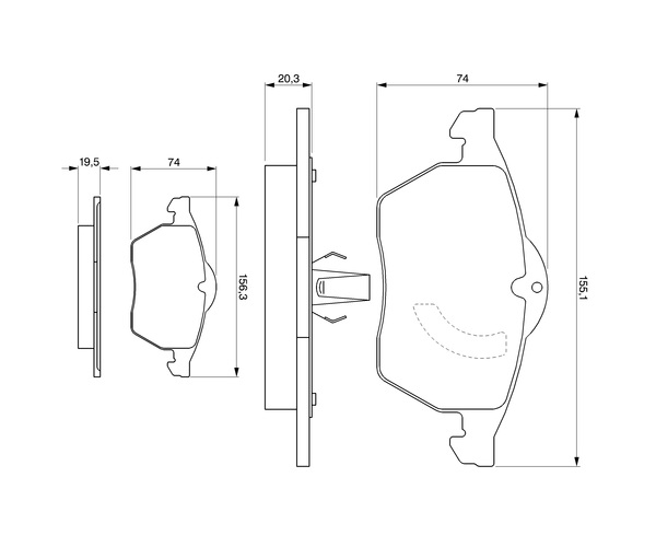 Brake Pad Set, disc brake - 0 986 424 360 BOSCH