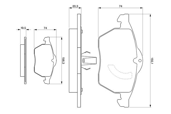 Brake Pad Set, disc brake - 0 986 424 360 BOSCH