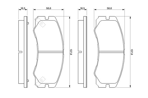 Brake Pad Set, disc brake - 0 986 424 366 BOSCH