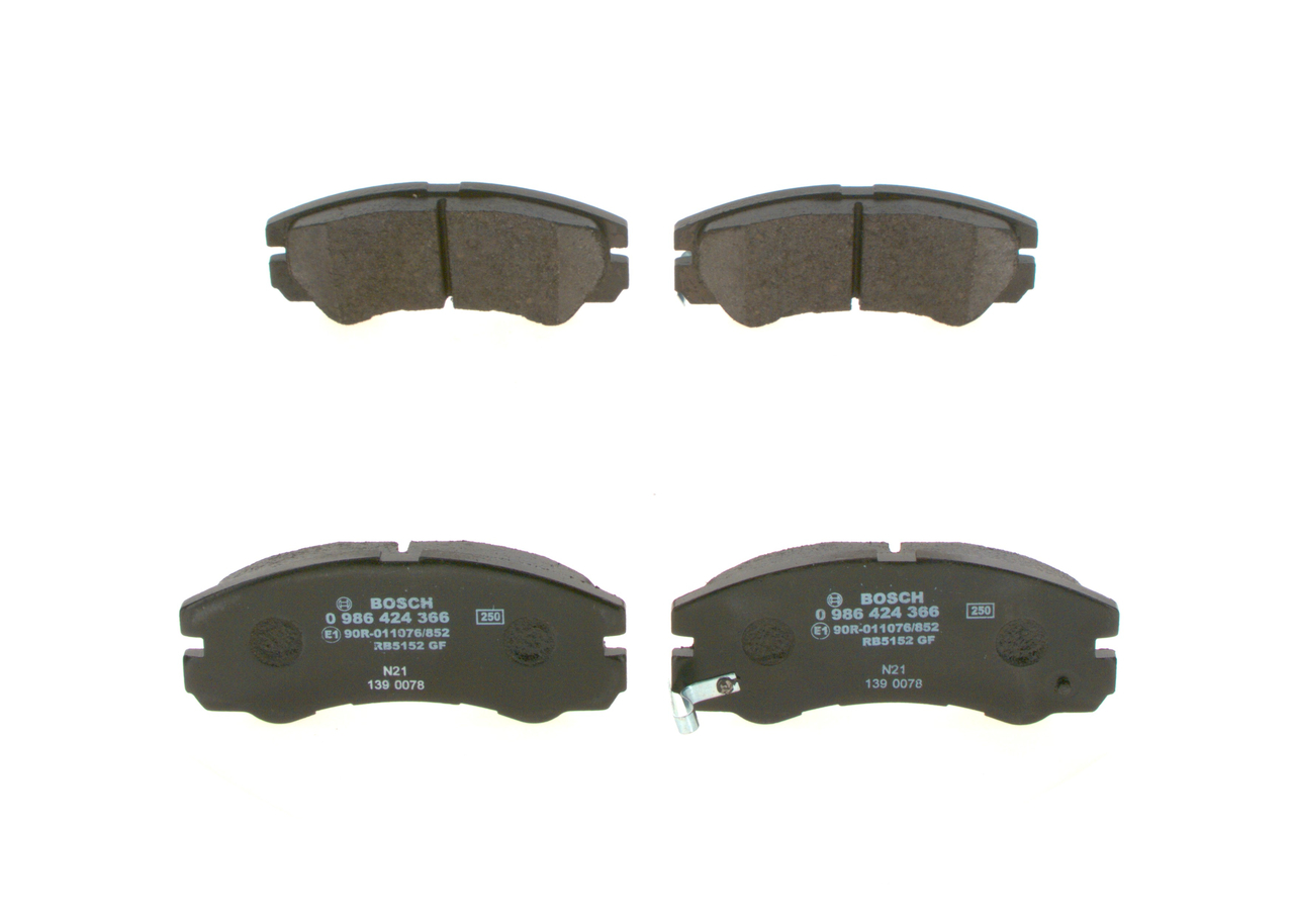 Brake Pad Set, disc brake - 0 986 424 366 BOSCH