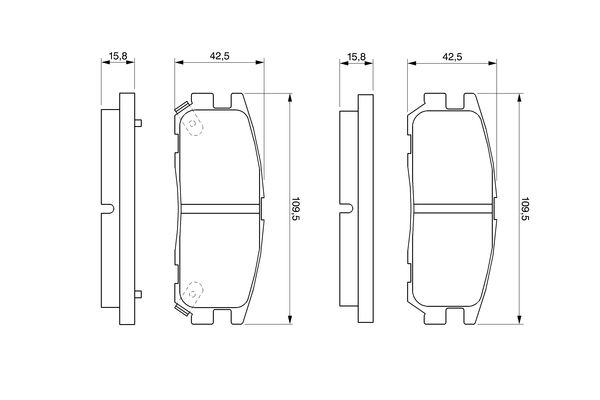 Brake Pad Set, disc brake - 0 986 424 367 BOSCH