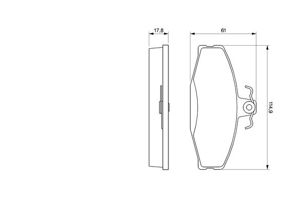 Brake Pad Set, disc brake - 0 986 424 373 BOSCH