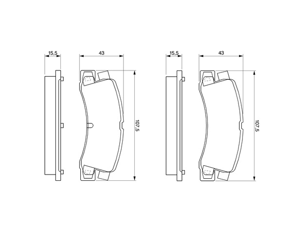 Brake Pad Set, disc brake - 0 986 424 383 BOSCH