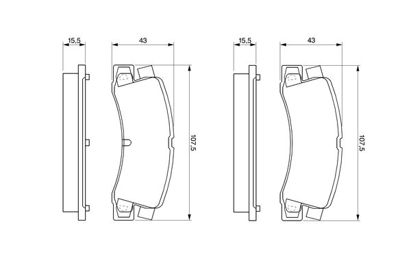 Brake Pad Set, disc brake - 0 986 424 383 BOSCH