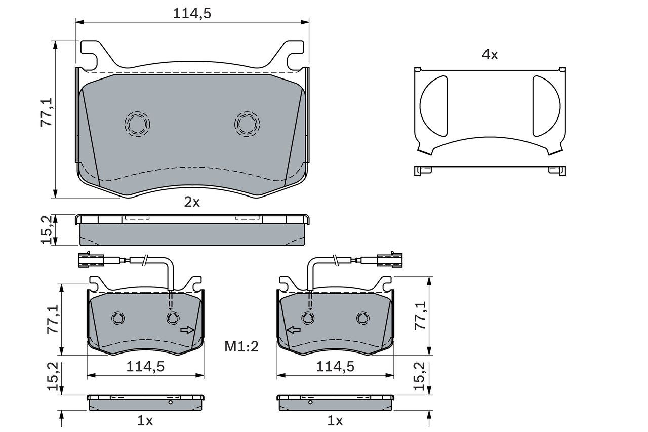 Brake Pad Set, disc brake - 0 986 424 385 BOSCH