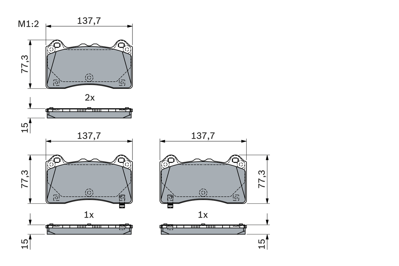 Brake Pad Set, disc brake - 0 986 424 388 BOSCH