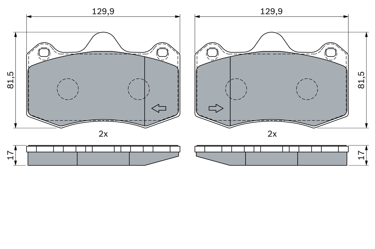 Brake Pad Set, disc brake - 0 986 424 399 BOSCH