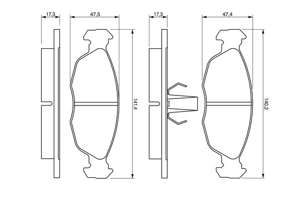 Brake Pad Set, disc brake - 0 986 424 410 BOSCH