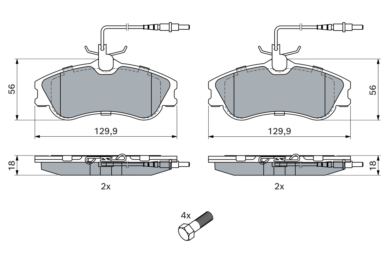 Brake Pad Set, disc brake - 0 986 424 414 BOSCH