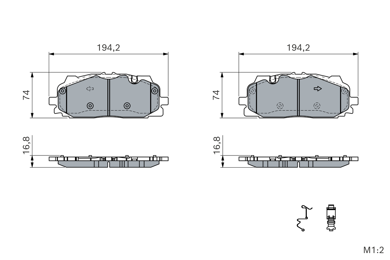 Brake Pad Set, disc brake - 0 986 424 429 BOSCH