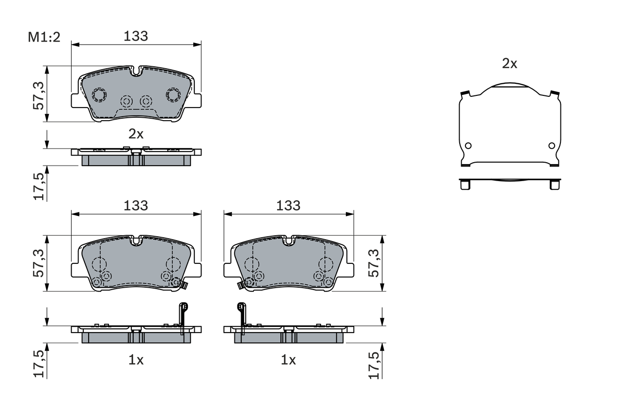 Brake Pad Set, disc brake - 0 986 424 430 BOSCH