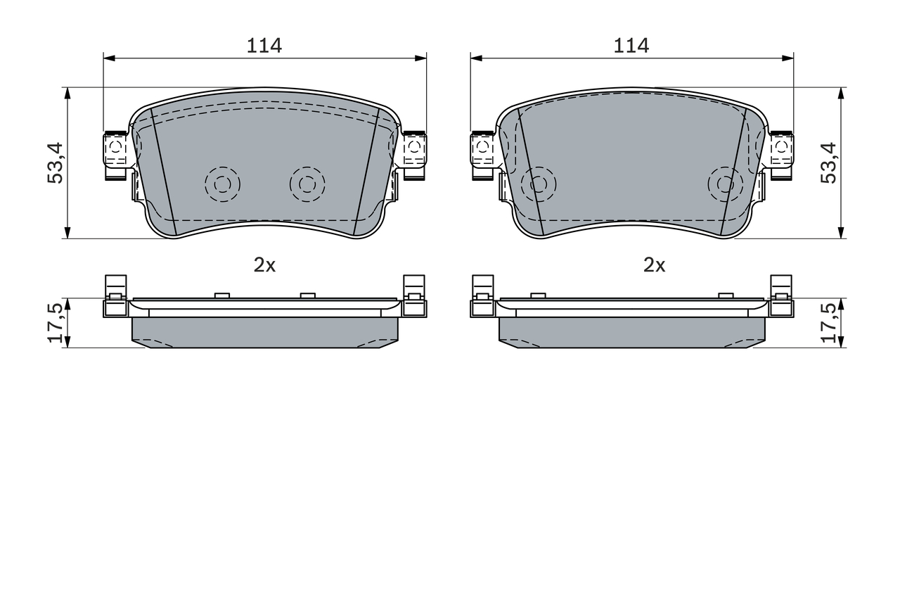 Brake Pad Set, disc brake - 0 986 424 437 BOSCH