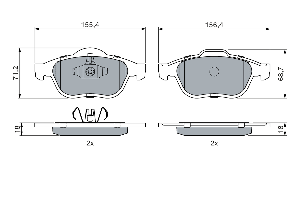 Brake Pad Set, disc brake - 0 986 424 443 BOSCH
