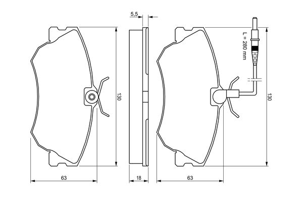 Brake Pad Set, disc brake - 0 986 424 451 BOSCH