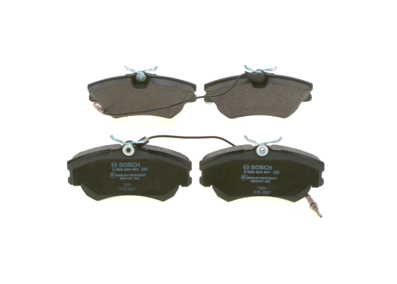 Brake Pad Set, disc brake - 0 986 424 451 BOSCH