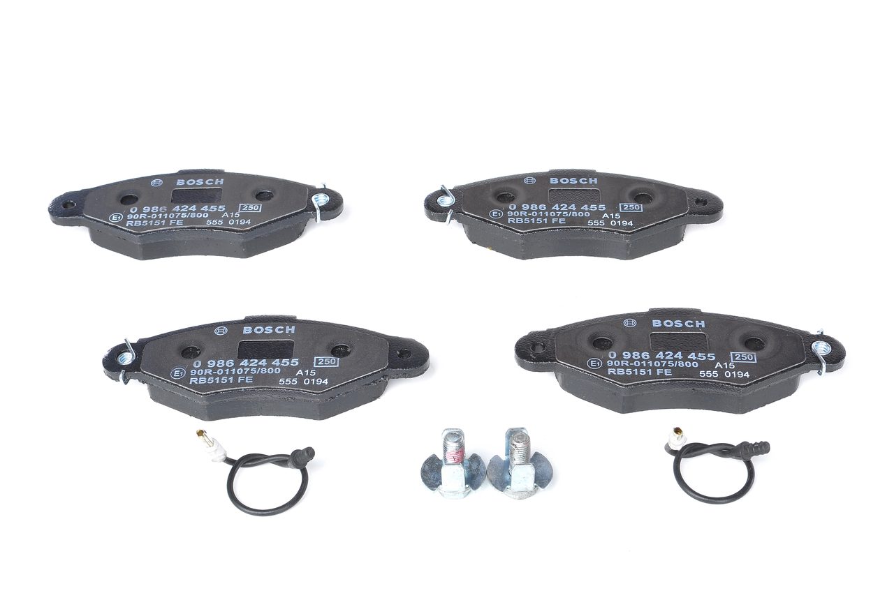 Brake Pad Set, disc brake - 0 986 424 455 BOSCH