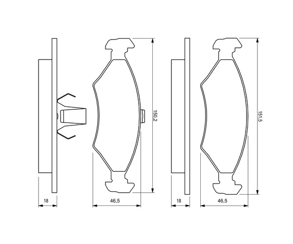 Brake Pad Set, disc brake - 0 986 424 462 BOSCH
