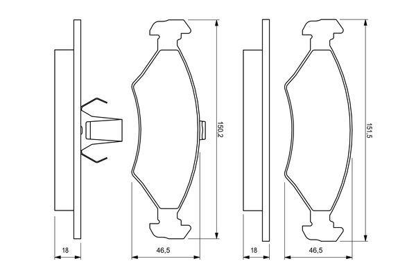 Brake Pad Set, disc brake - 0 986 424 462 BOSCH